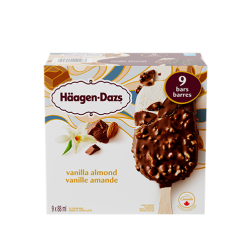 HÄAGEN-DAZS VANILLA ALMOND ICE CREAM BARS 9 X 88 ML