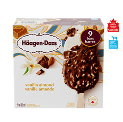 HÄAGEN-DAZS VANILLA ALMOND ICE CREAM BARS 9 X 88 ML