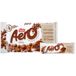 Chocolat au lait AERO, conditionnement multiple, 4 portions de 42 grammes. 100% de cacao issu de sources durables.