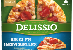 DELISSIO Pizza pour célibataires amateurs de viande, 2 x 187 grammes.